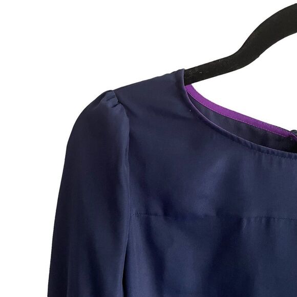 J. CREW Navy Blue Popover Blouse XS - Picture 5 of 7